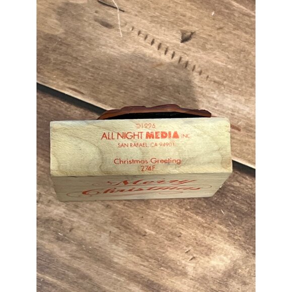 2016 HAMPTON ART PS1041 WOOD MOUNTED RUBBER STAMP MERRY LITTLE CHRISTMAS - Picture 5 of 5